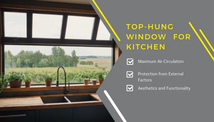 Top hung window for kitchen