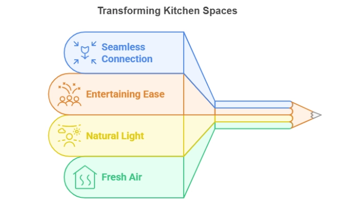 Diagram having explanation of Kitchen spaces